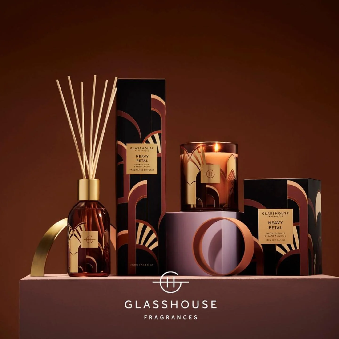 They&rsquo;re here... two new Glasshouse scents to warm your Winter nights 🪵 Available now in Violet &amp; Moss stores!

Heavy Petal.. blooms, spices, smoked tulip &amp; sandalwood. Available in a luxury soy candle and diffuser. 

After Hours&hellip