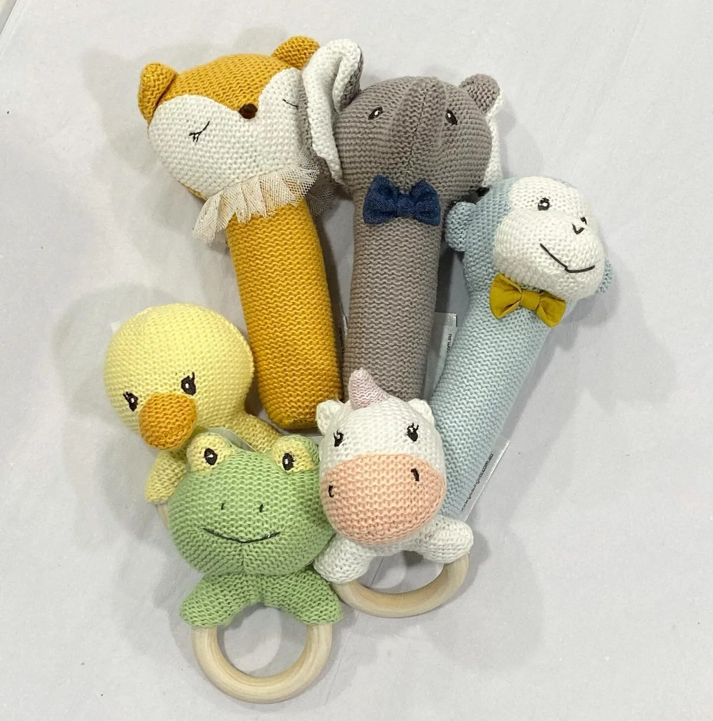 A gift doesn&rsquo;t get more adorable than this! Teething rings and squeakers are available in Pines, Surfers &amp; Tweed stores 🐘🙉 designed in Melbourne and crafted from the softest fabrics for your little ones 🤎