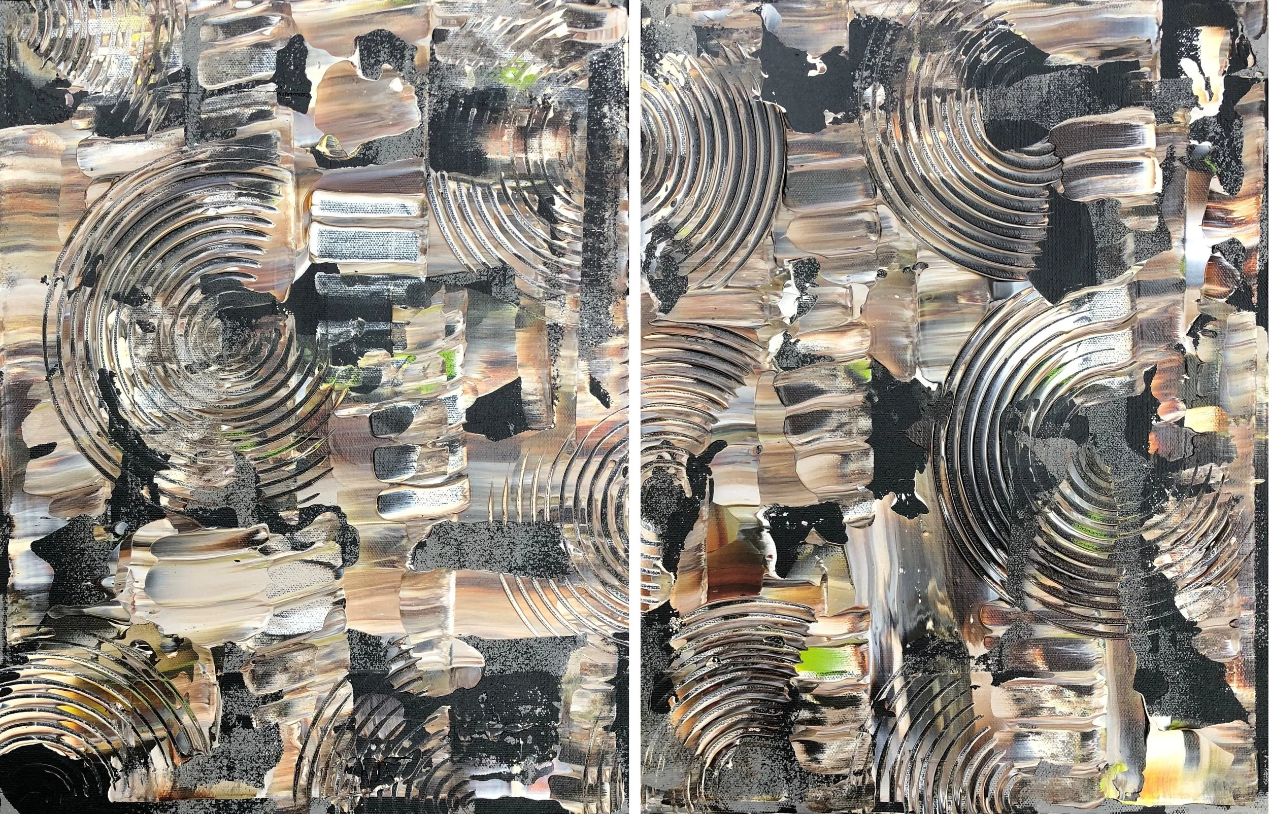  Set of 2 F6(410mm x 318mm)・ACRYLIC ON CANVAS 