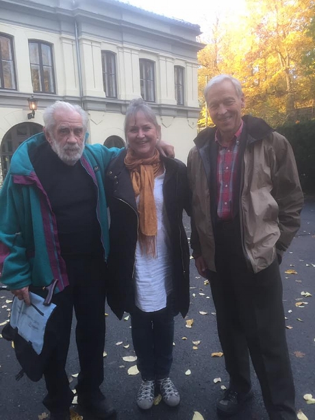 Her står jeg sammen med prof. emeritus Tore Midtvedt og prof. emeritus Arnold Berstad. Fra konferansen "Tarmens viktige mikrober" høsten 2016.