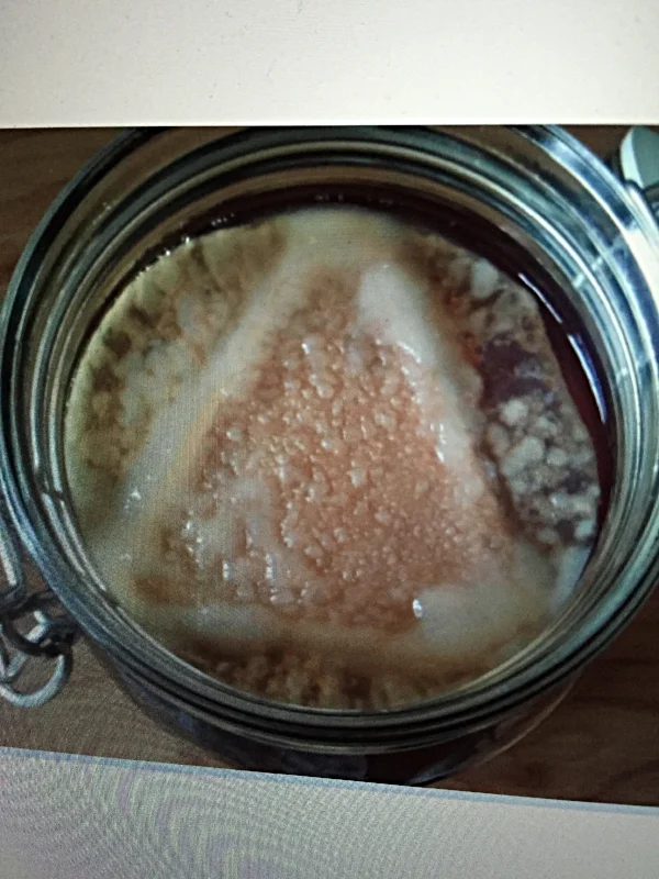 Et spesielt fenomen oppsto i et kombuchaglass for noen år siden. Ny scoby dannet seg som en trekant. Jeg tok det som et godt tegn :-)