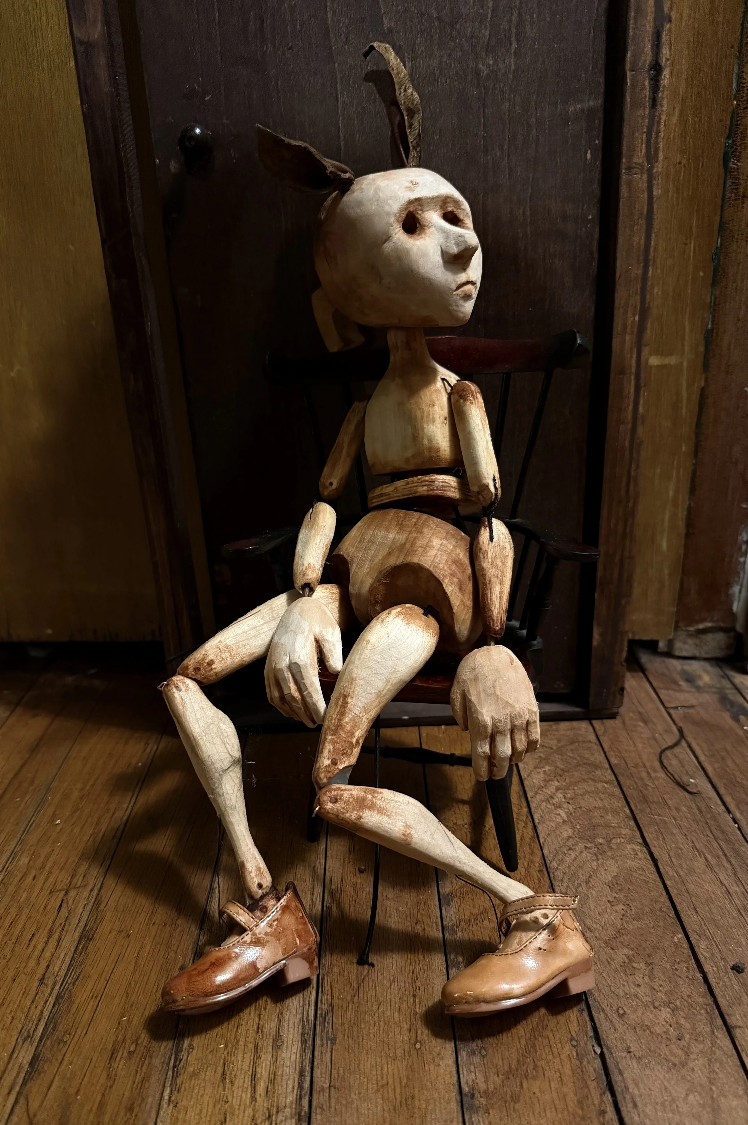 KindaBunnyMan wooden tabletop puppet