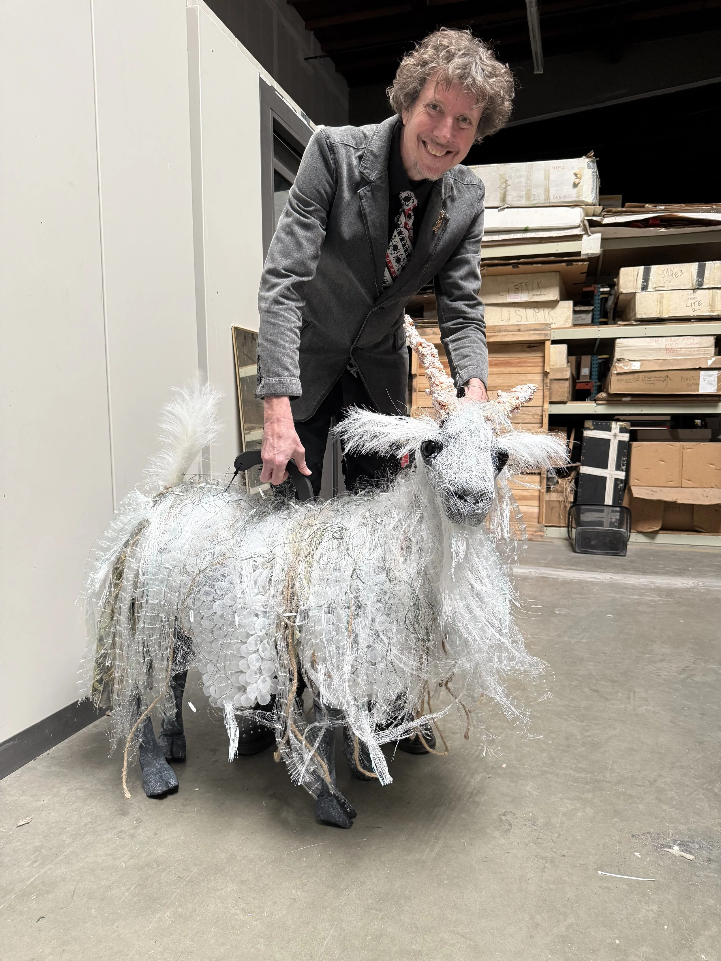  Goat puppet, operated by Fred C Riley III for Life of Pi, SF Playhouse 2026 