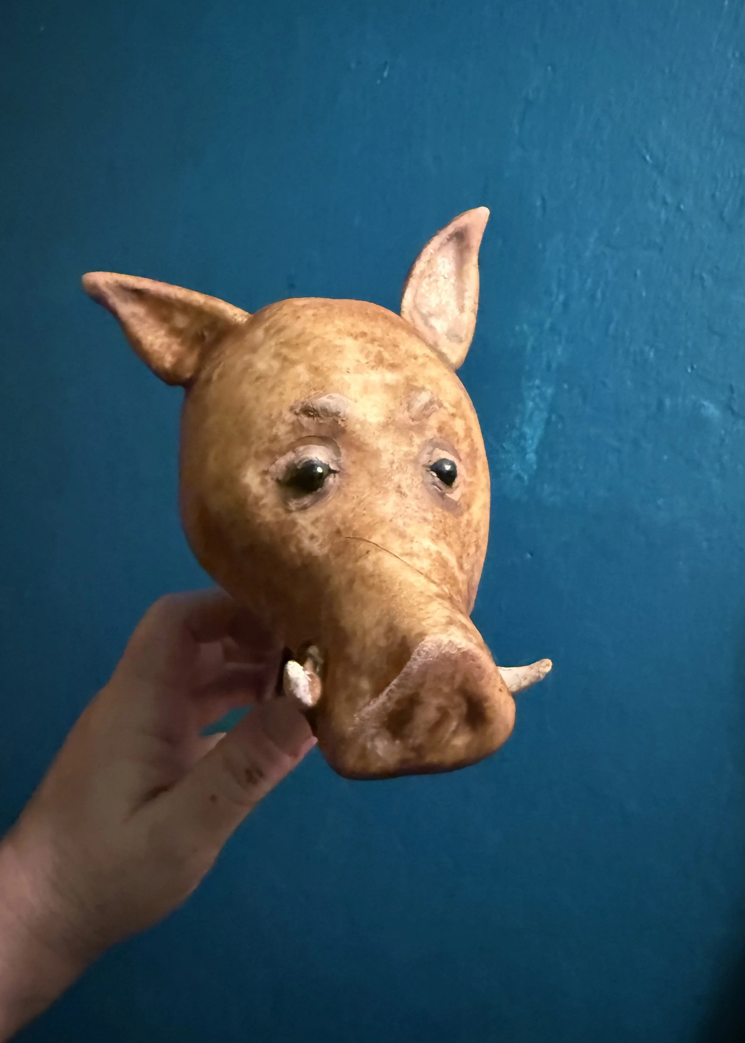 Pig Puppet head, made from CNC foam
