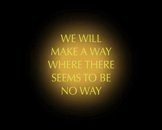 We Will Make A Way. Video projection. Kate Pickering.