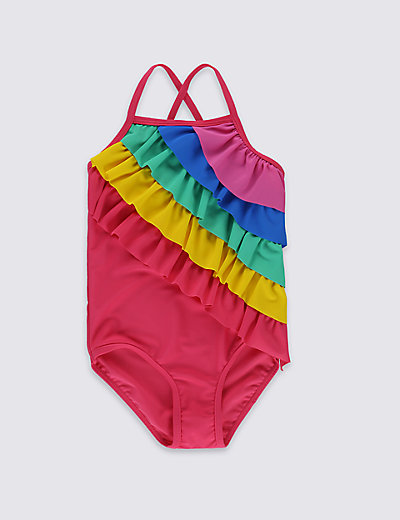 Rainbow Frill Swimsuit £10 at M&S