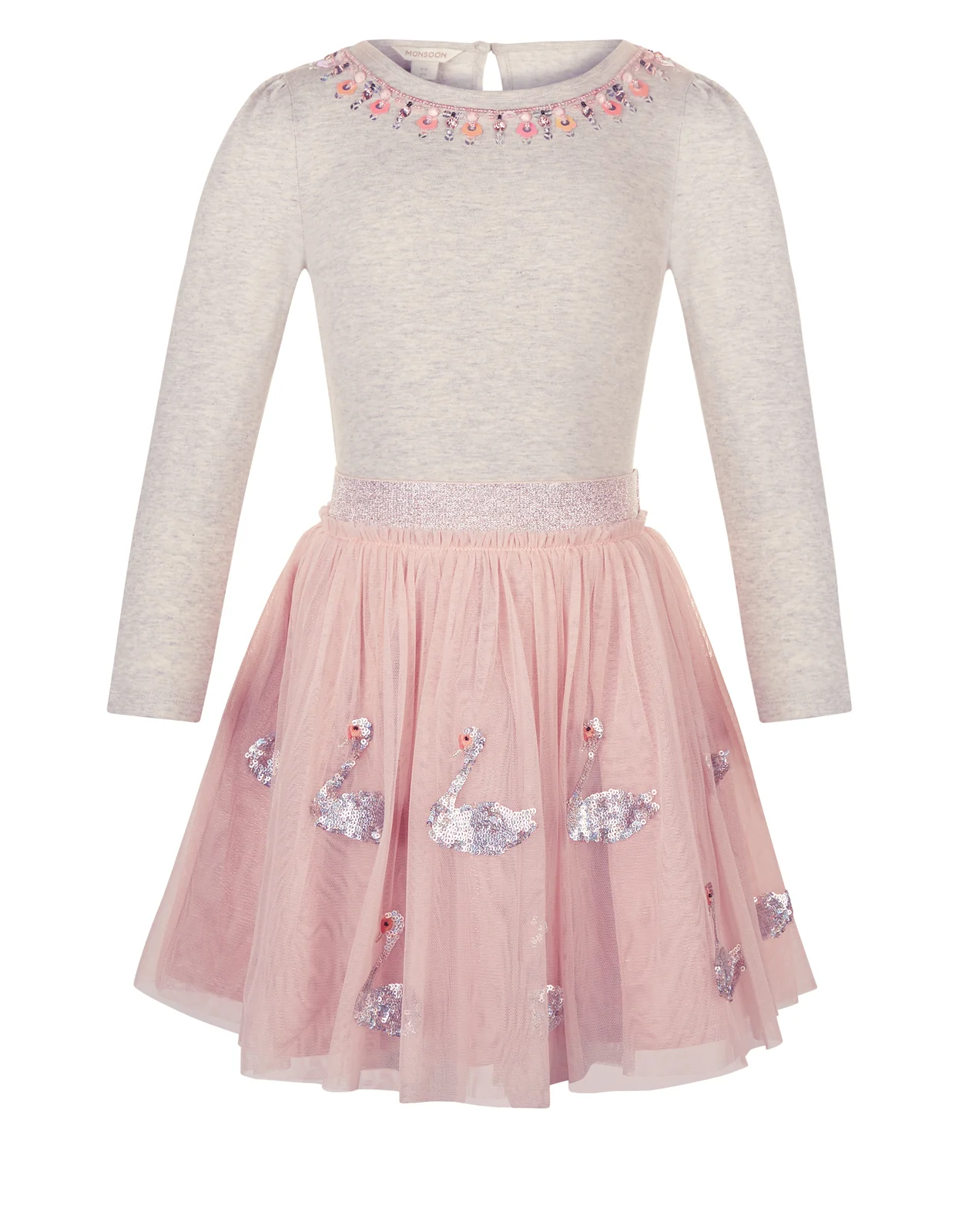 Disco Sparkle Swan Dress £36 at Monsoon