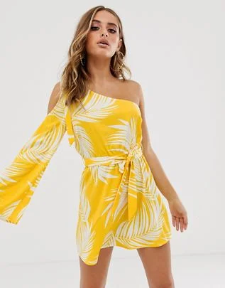 ASOS FERN PRINT YELLOW DRESS £26