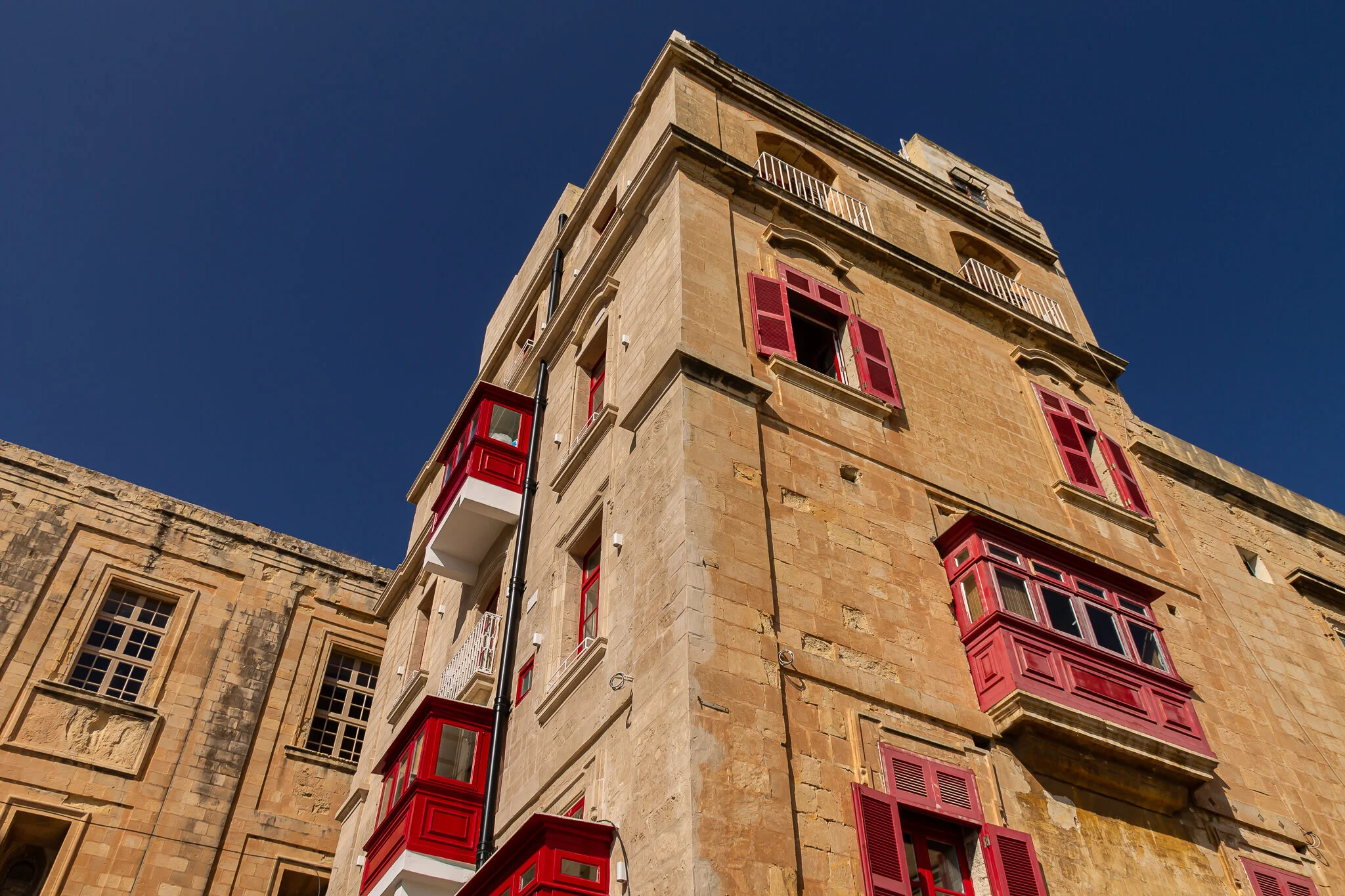  The fortress city of Valetta with the pops of colour accenting the buildings.  
