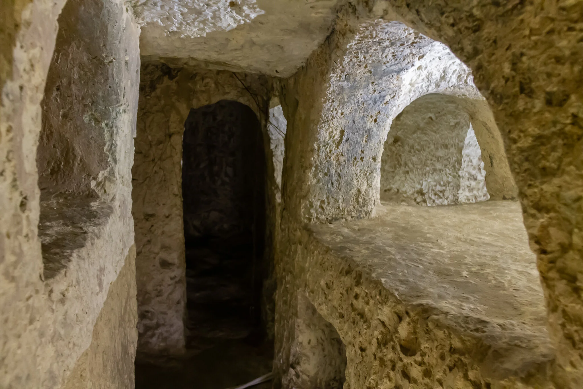  St. Paul's Catacombs, the largest and most impressive of all the underground Roman cemeteries in Malta. The first burial dates to the 3rd century BC and the tombs continued to be used until the 4th century AD.  