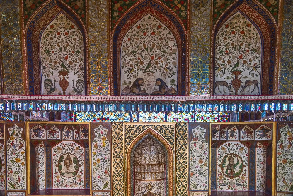   Shakikhanovs' Palace  Smaller in scale than the Khan's Palace, identical in spirit. The same shebeke windows, the same painted interiors. Cameras were permitted here, which I made full use of. 