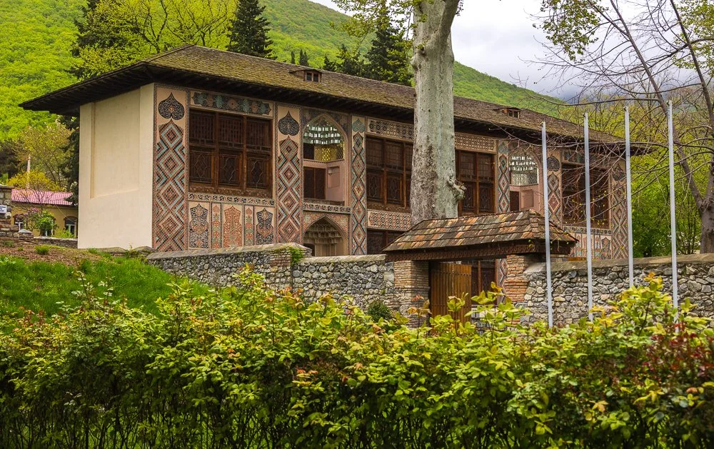   Khan's Palace  The Palace of the Sheki Khans dates to the 1760s, ceremonial residence of the rulers of the Sheki Khanate. Photography is not permitted inside, which makes the shebeke windows, intricate stained-glass panels assembled without glue or