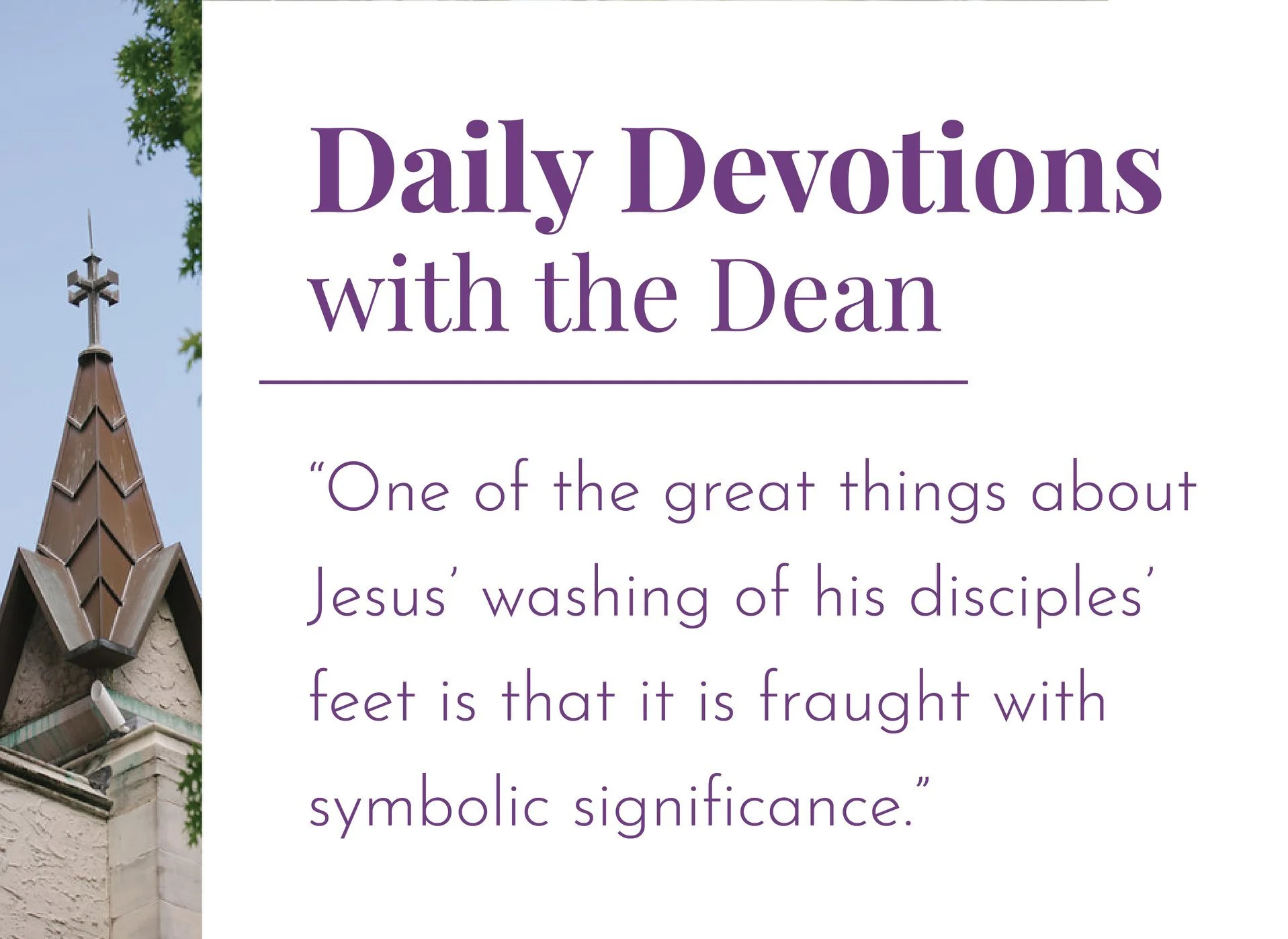 The Ongoing Cleansing Work of Jesus  - Daily Devotions with the Dean 