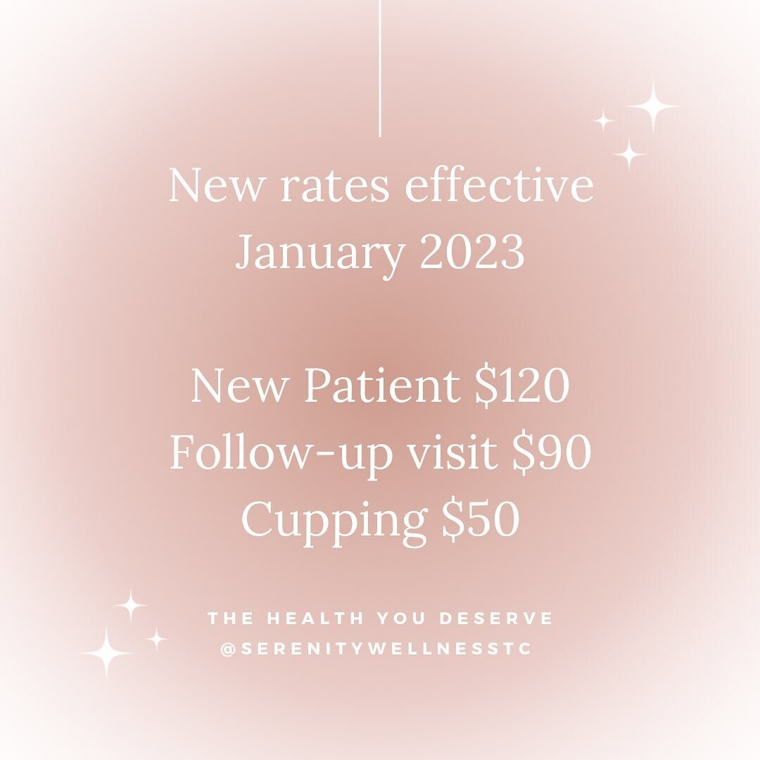 ✨New rates effective 2023✨

I will be raising my rates starting at the New Year. I have been in practice now for almost 14 years and as I continue to care for all of my wonderful patients, I also need to take care of myself, my family and my growing 