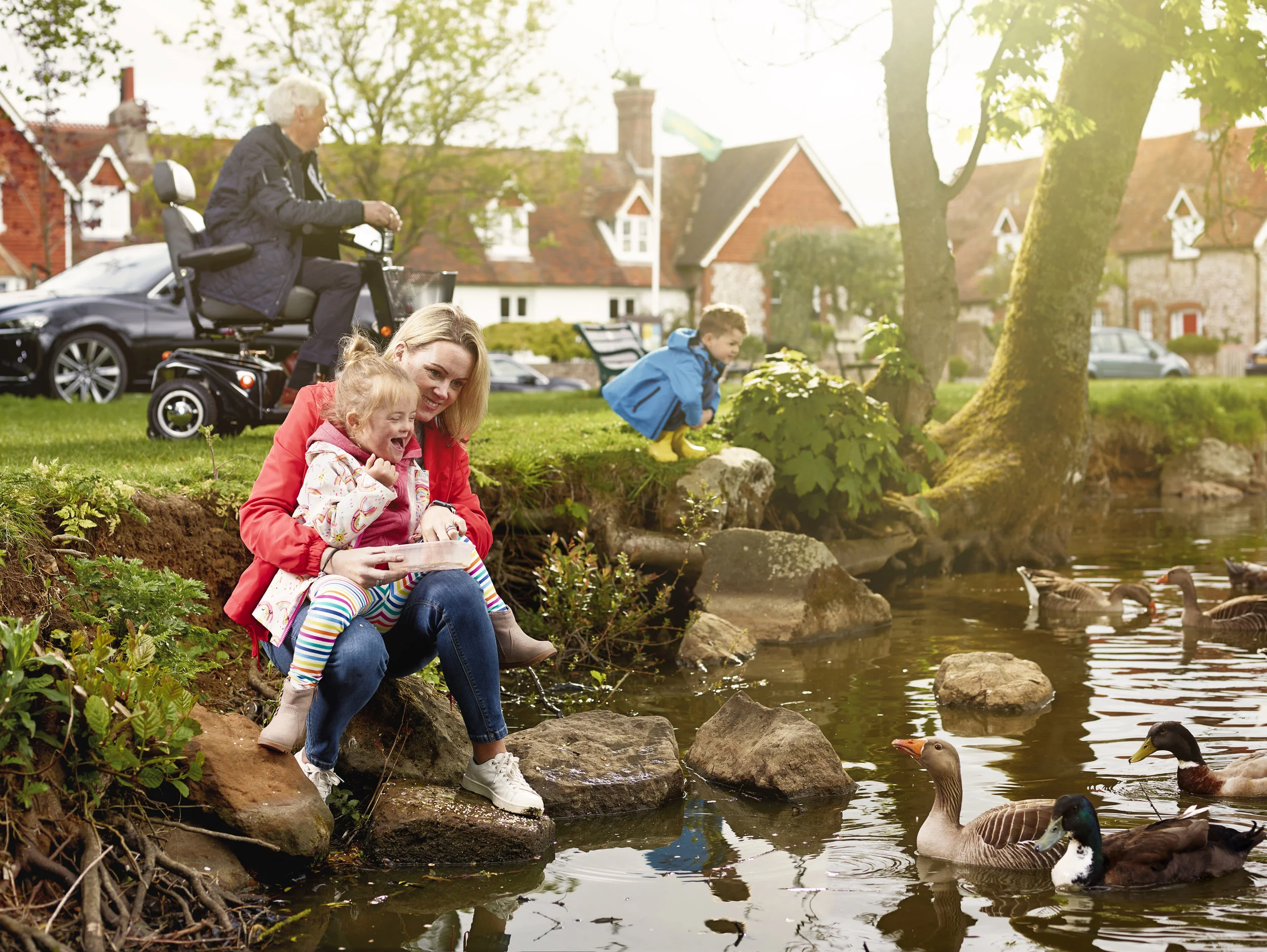 Motability Feeding the ducks Laurie Griffiths
