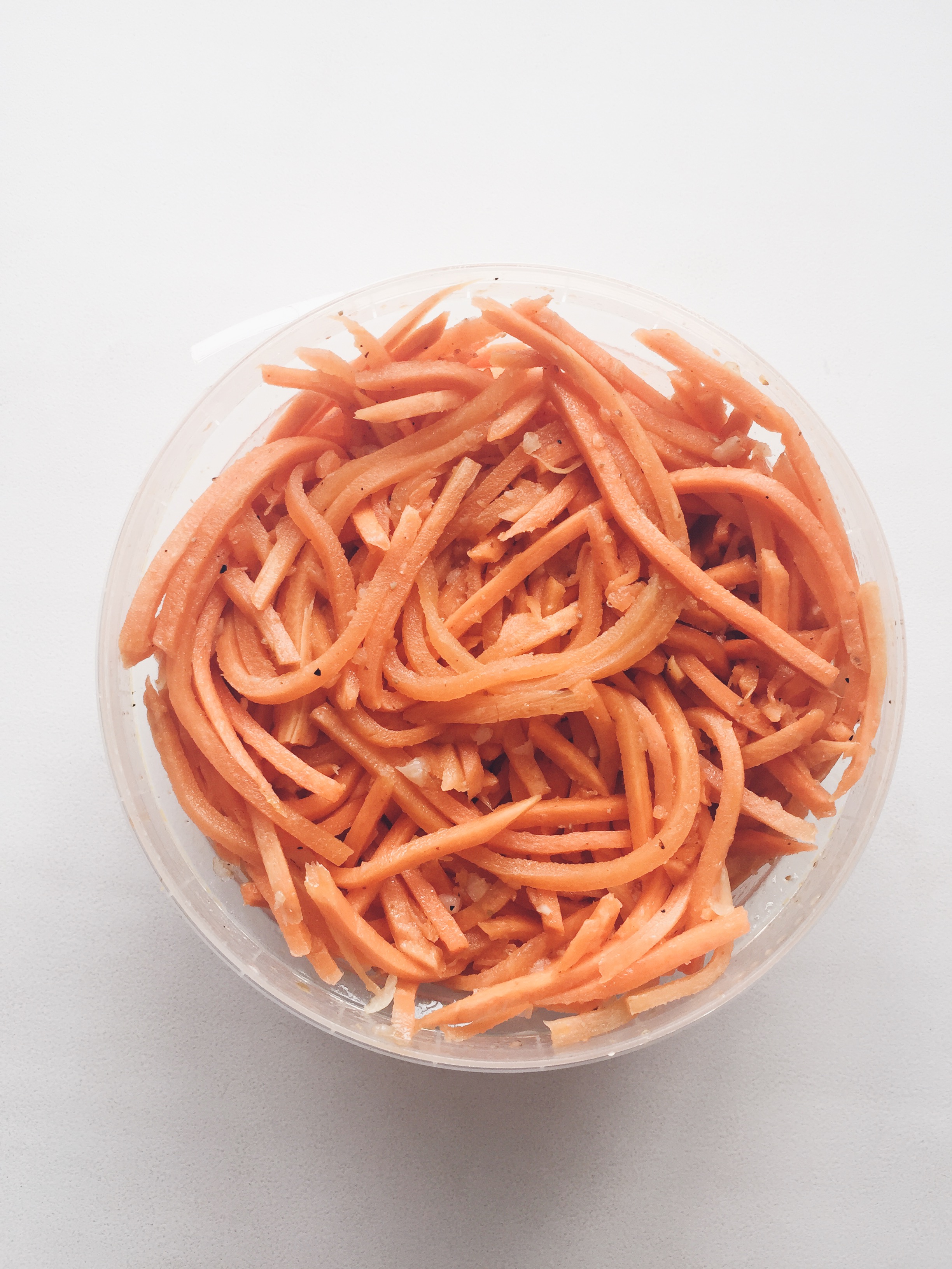 Carrots marinated in garlic.