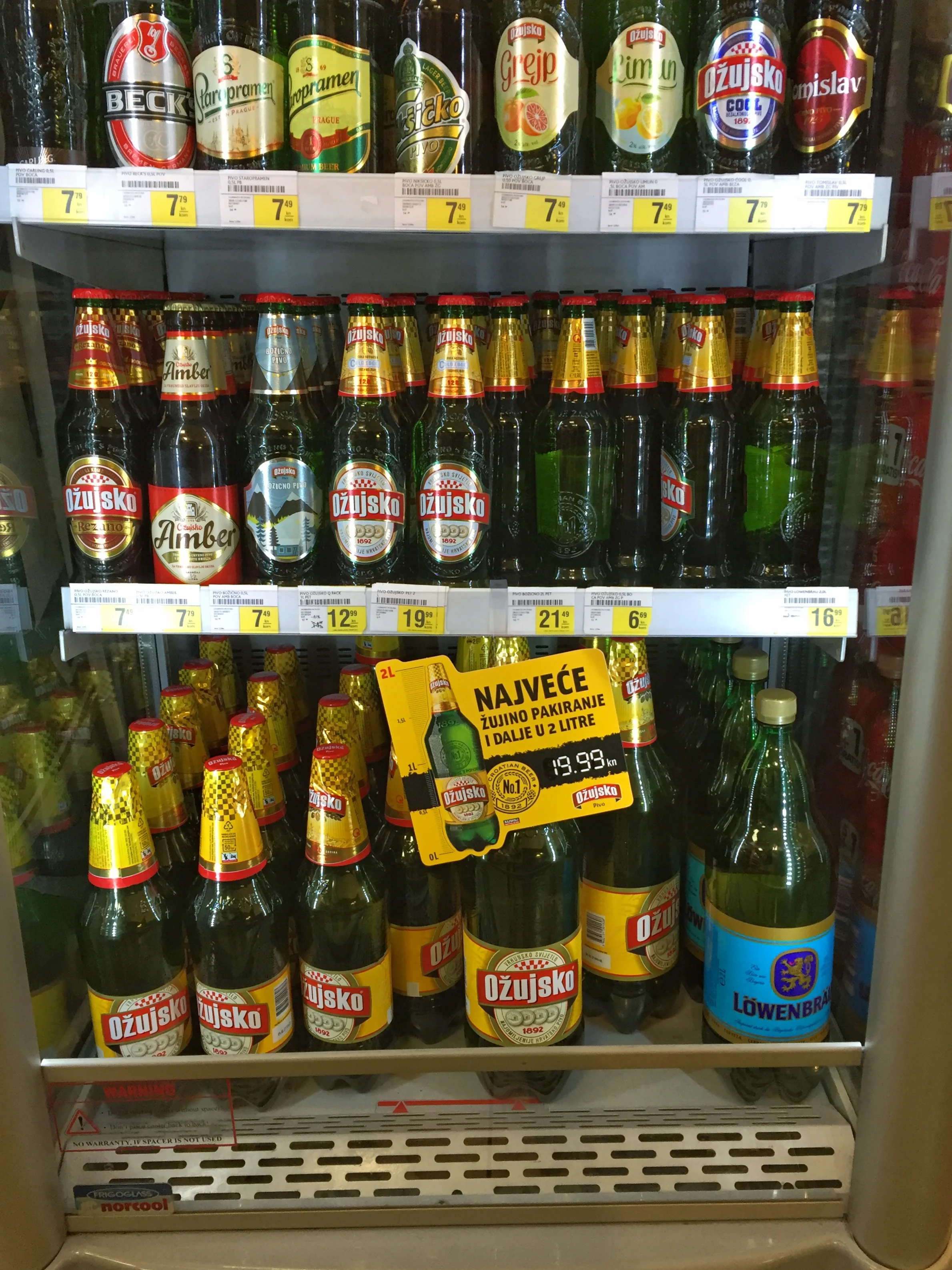 grocery stores sell beer in plastic liter bottles