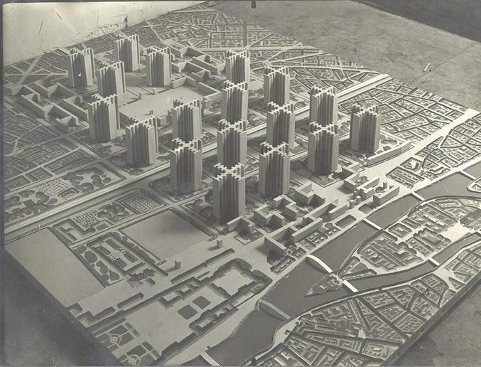 Le Corbusier's unrealized Plan Voisin for the city center of Paris (photo credit: BusinessInsider.com)
