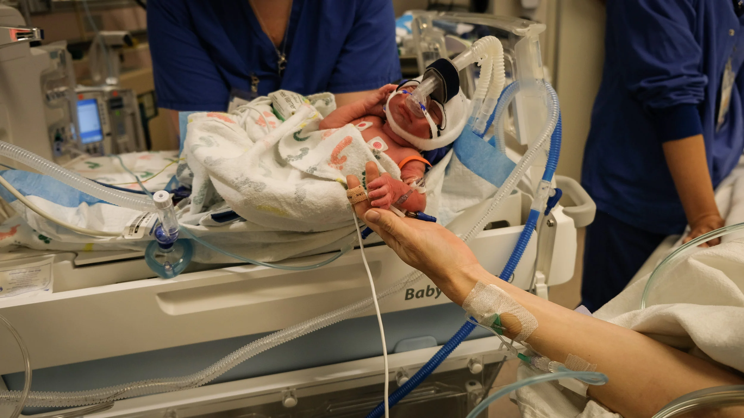 Britt and I meet for the first time, following her birth