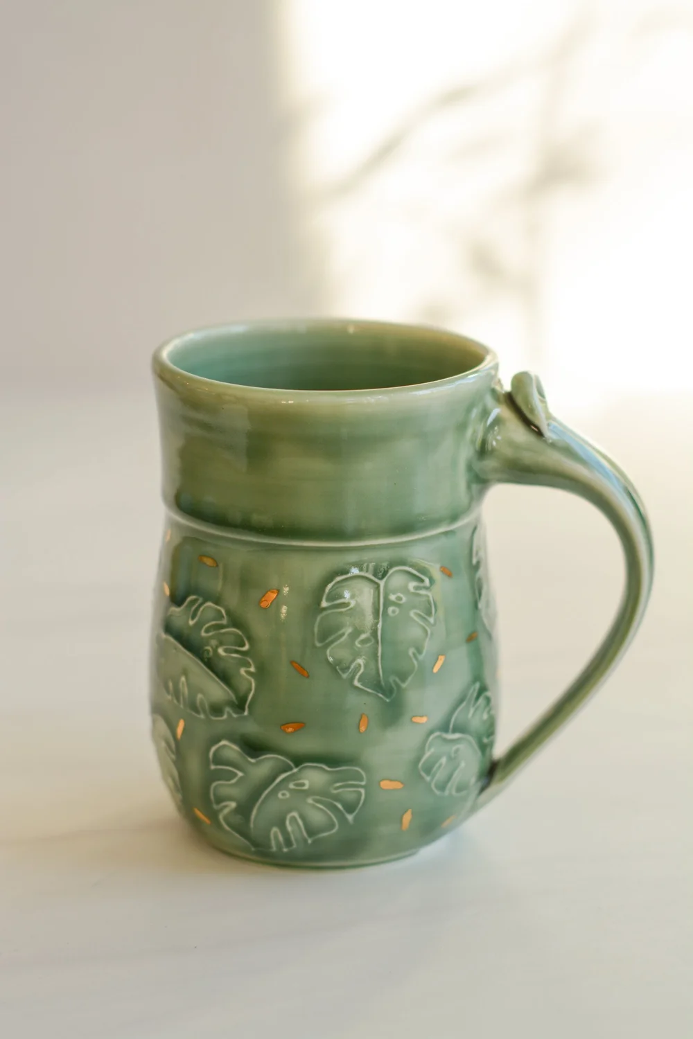 The Monstera Mug  Brooke Waters Pottery