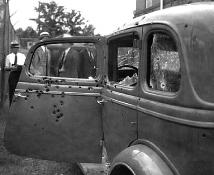 The getaway car used by two of America's most notorious criminals of all time.