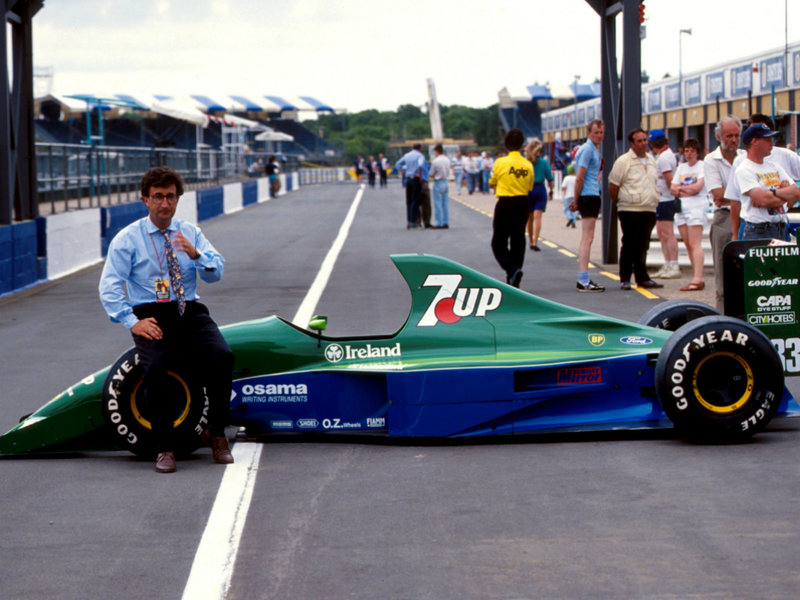 Eddie Jordan enjoying the 191's lines.