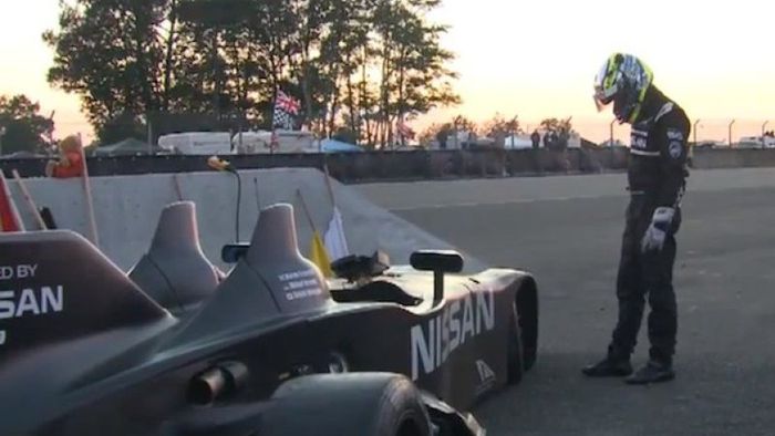 Motoyama distraught after retiring from the race