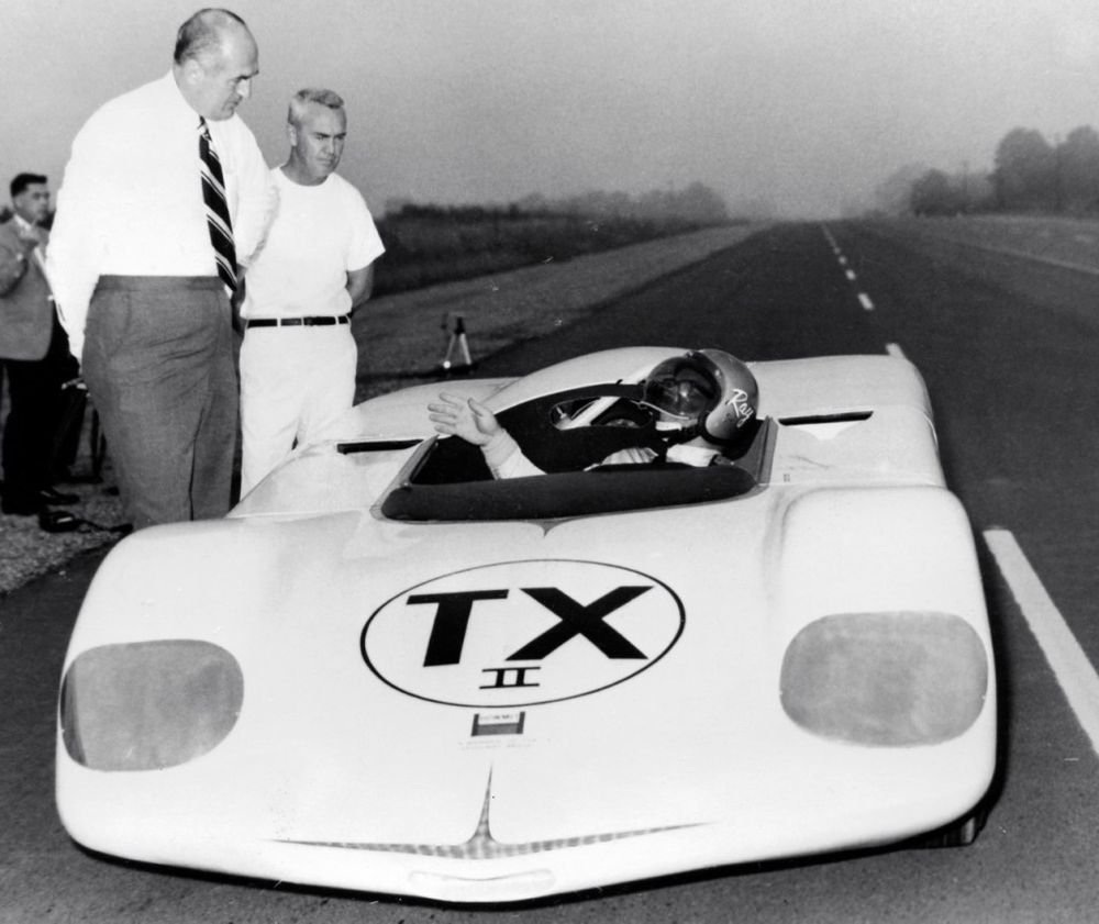 The TX Mark II land speed racer during testing.