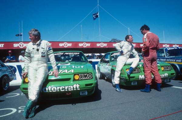 Johnson and Perkins getting ready for the 1985 James Hardie 1000.