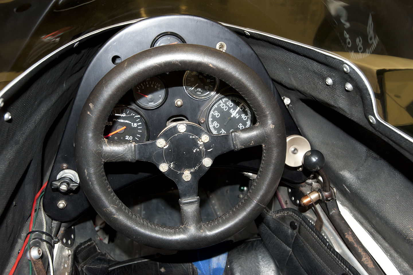 The Interscope's cramped cockpit.