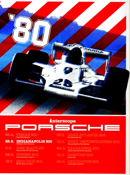 Promotional poster for Interscope Porsche's 1980 Indycar effort.