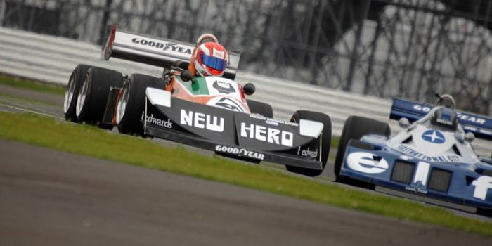 The 2-4-0 side by side with its inspiration, the Tyrrell P34.