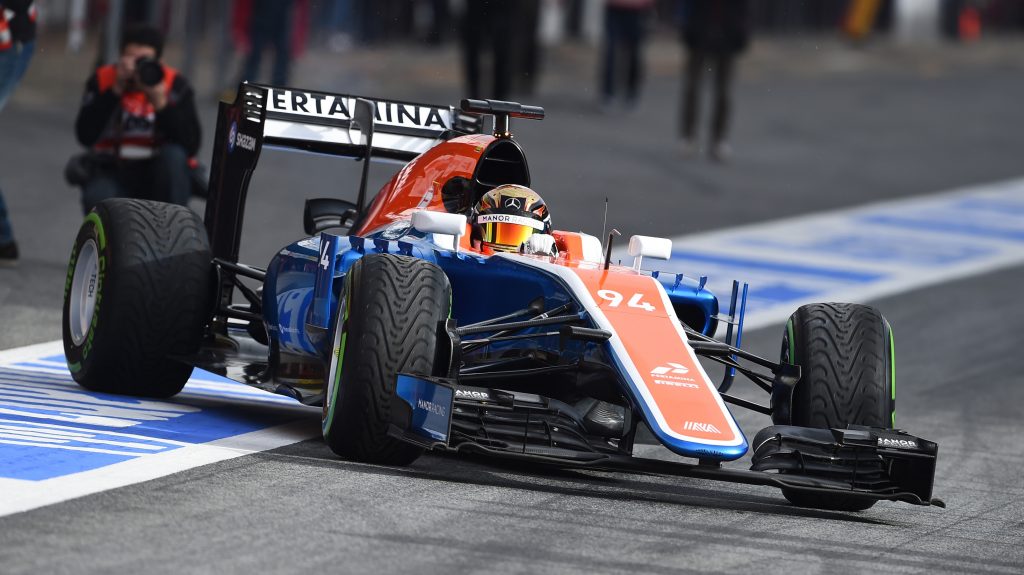 Pascal Wehrlein testings the car at Barcelona during the pre-season test
