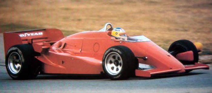 Ferrari F1-driver Michele Alboreto (ITA) testing a March 85G Indycar at Ferrari's Fiorano test track.