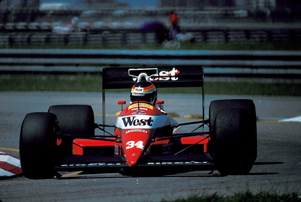 Bernd Schneider dragging the 891 to 25th on the grid, Jacarapaguá, 1989 Brazilian Grand Prix.