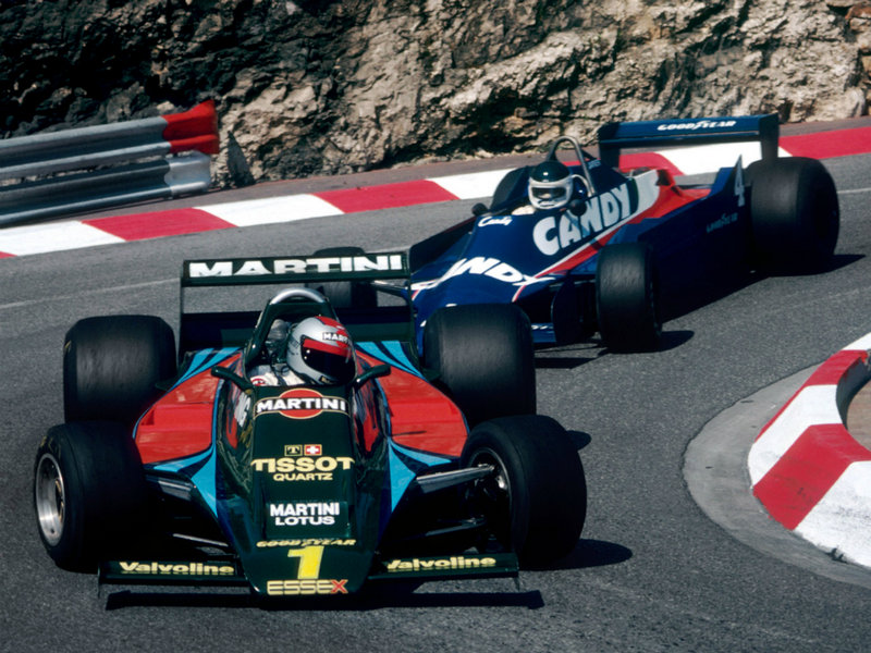 Mario Andretti being chased by Jean-Pierre Jarier, 1979 Monaco Grand Prix.