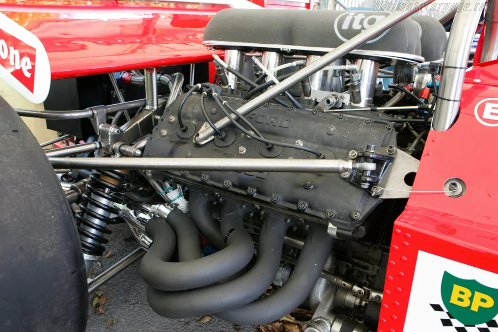 Using the engine as an integral part of the chassis provided much-needed rigidity.
