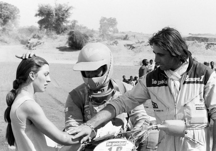 Thierry Sabine (right) was revered as the rally's benevolent creator.