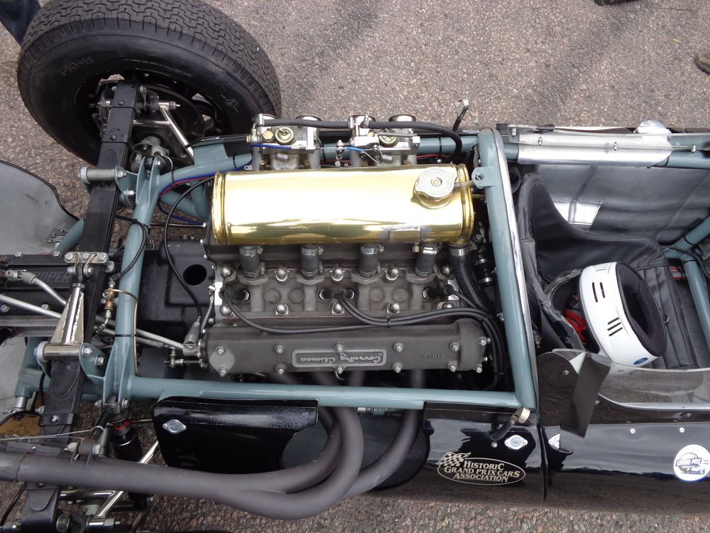 From 1961-1965, puny 1.5L 4 cylinder engines like this Conventry Climax FPF were in widespread use.