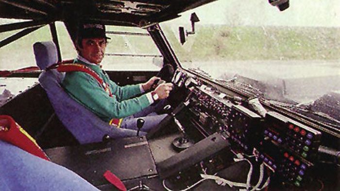 Sandro Munari on board the LM002 Rally.