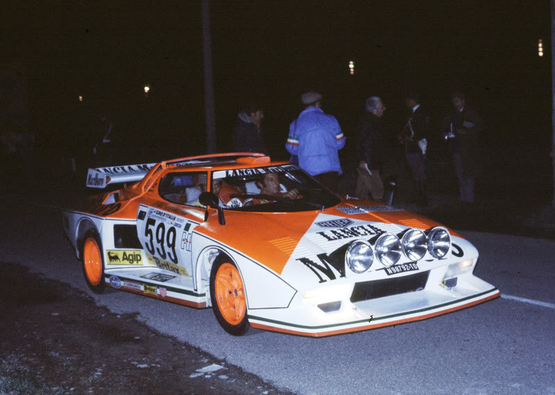 Raffaele Pinto and Arnaldo Bernacchini on a night stage, 1976 Giro Automobilistico d'Italia.