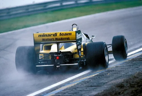 Pierluigi Martini in the wet at Zandvoort, 1985.