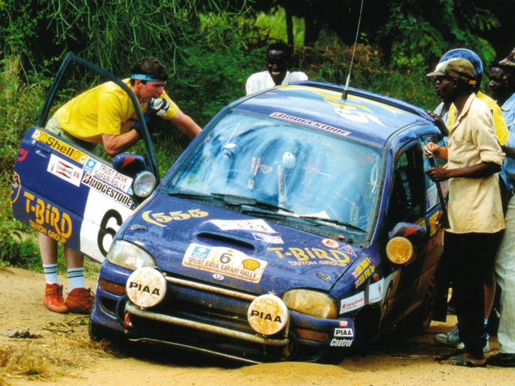 McRae stranded with suspension failure, Kenya 1993.