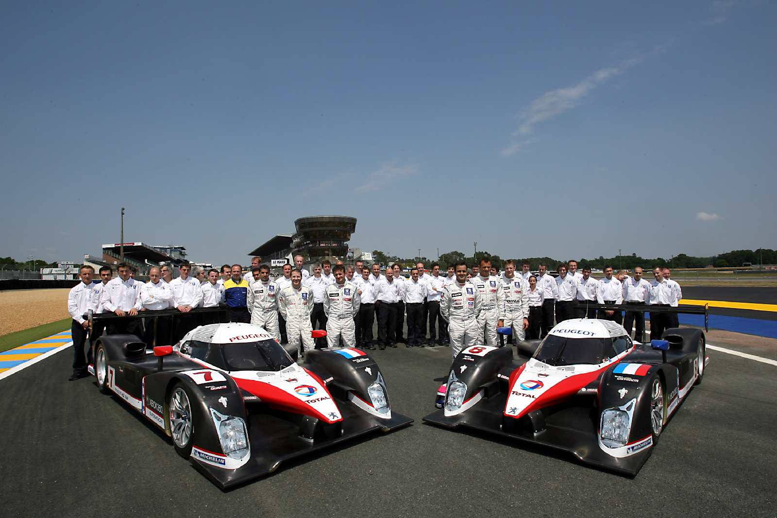 Left to right: Marc Gené, Jacques Villeneuve, Nicolas Minassian, Pedro Lamy, Stéphane Sarrazin, Sébasien Bourdais.
