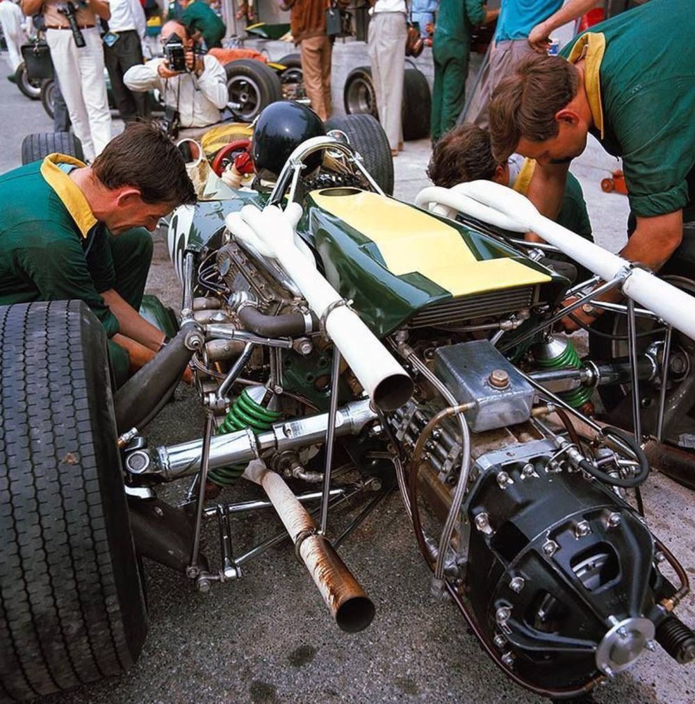 Clark in the pits at Monza.