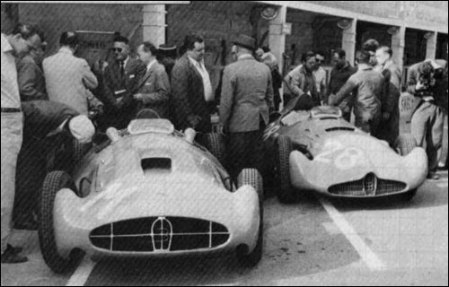 Both 251's in the pits, Reims 1956.