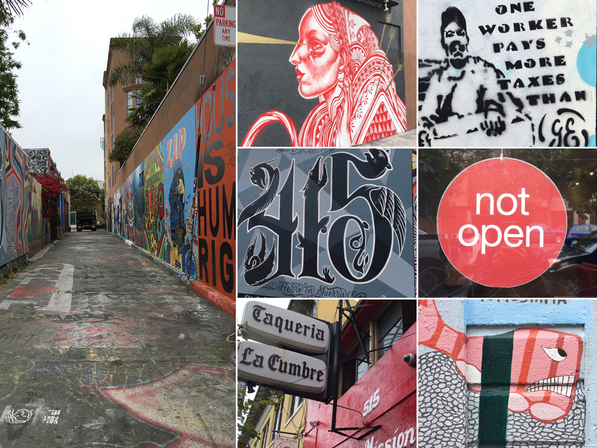 Clarion Alley (left) and bits from it as well as the streets if the mission area (right)