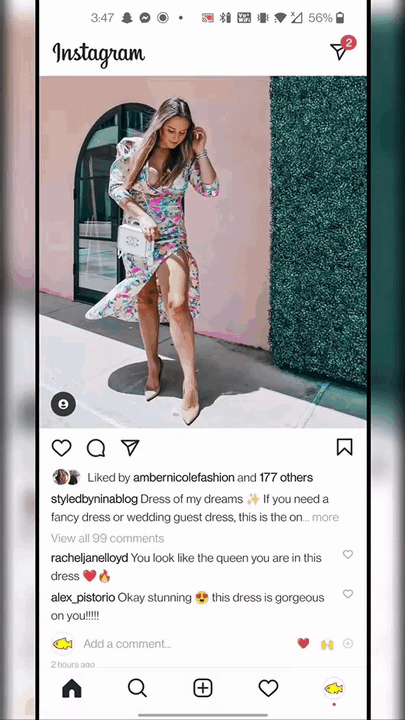 Watch Finley swim through how easy it is to save inspiration posts on the fly once your Instagram Saved Collections are set up.