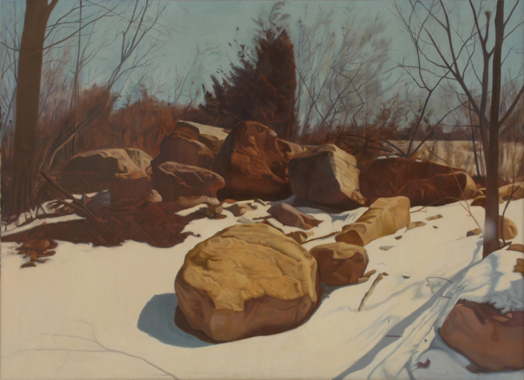    Portrait of a Rock,   1975, Oil on linen, 36" x 50" 