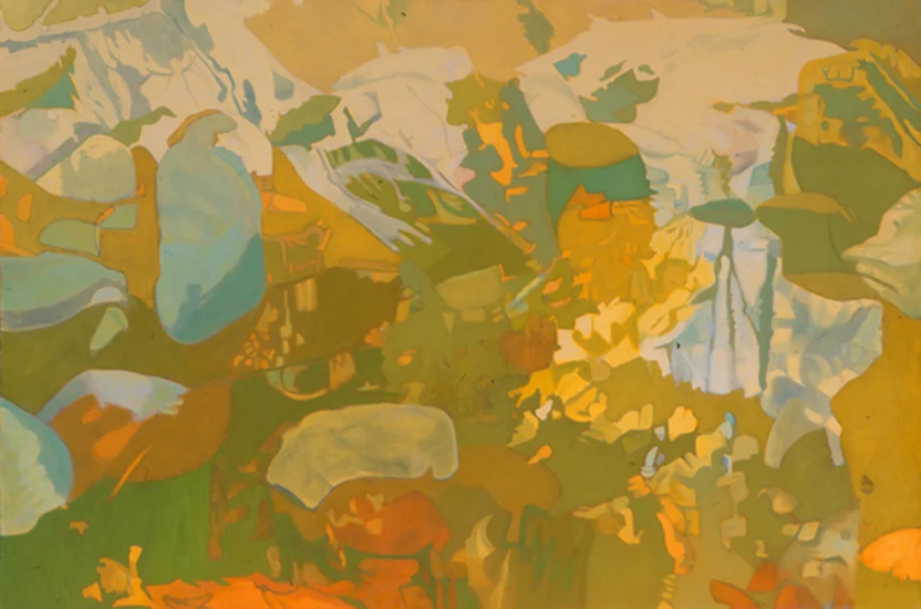 In Yellow , 1987, Oil on linen, 47" x 70"